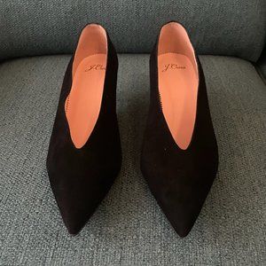 J. Crew V-cut Suede Kitten Pumps Size 8 New